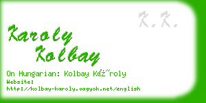 karoly kolbay business card